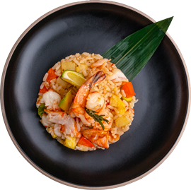 Рис с креветками и ананасом 523