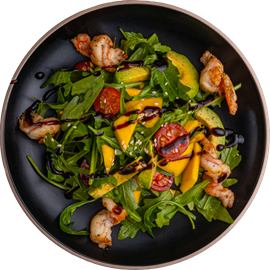 САЛАТ КРЕВЕТКИ С МАНГО 333