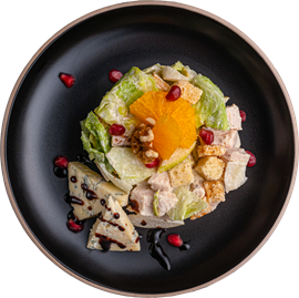 САЛАТ С КУРИЦЕЙ И СЫРОМ ДОРБЛЮ 178